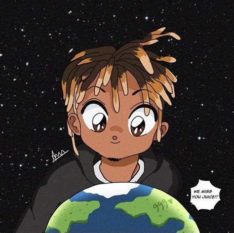 Download Juice Wrld Anime Looking At Earth Wallpaper | Wallpapers.com