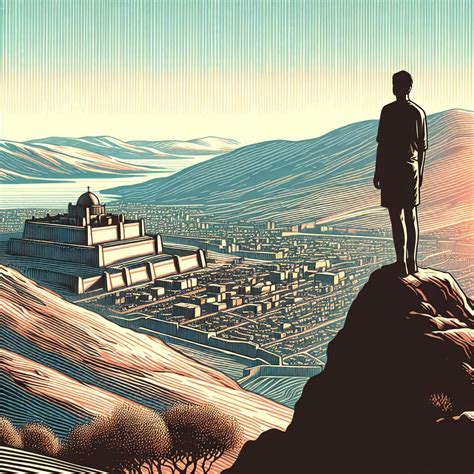 Ezekiel 40:2 Artwork | Bible Art - illustration of ezekiel vision