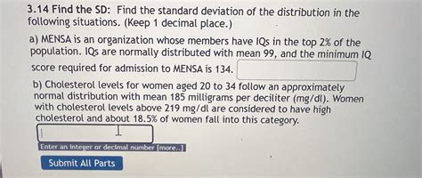 Solved 3.14 Find the SD: Find the standard deviation of the | Chegg.com