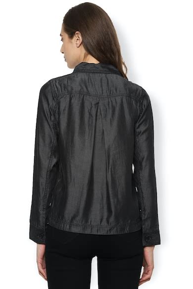 Buy Women Grey Solid Casual Jacket Online - 604236 | Van Heusen