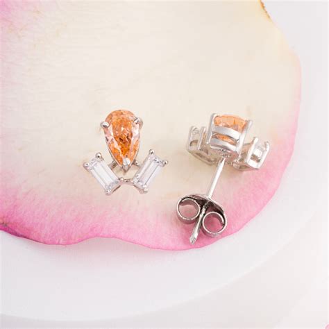 Honey-Pear CZ Studs