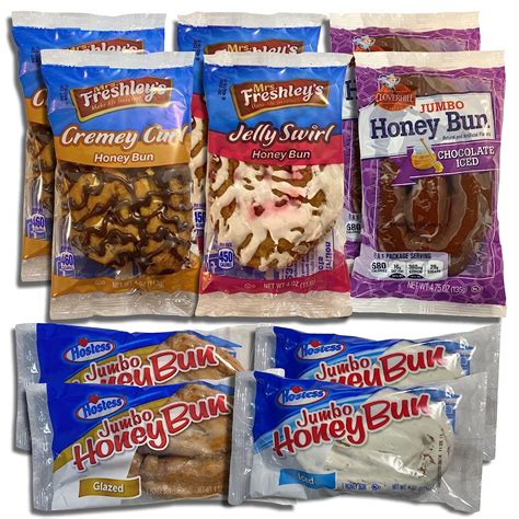 Five Flavor Honey Bun Variety Pack from Hostess, Cloverhill and Mrs ...