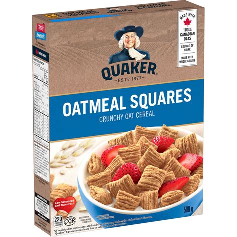 Quaker, Oatmeal Squares, Crunchy Oat Cereal, 500g/17.6oz., {Imported f