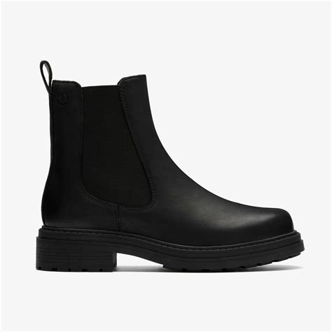 Womens Orinoco 3 Top Black Leather Chelsea Boots | Clarks