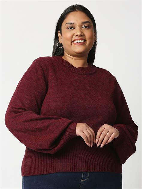 Buy 20Dresses Women Maroon Acrylic Sweater - Sweaters for Women ...