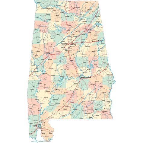 Alabama Road Map - AL Road Map - Alabama Highway Map