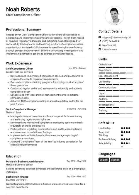 16 Chief Compliance Officer Resume Examples And Templates for 2024 ...