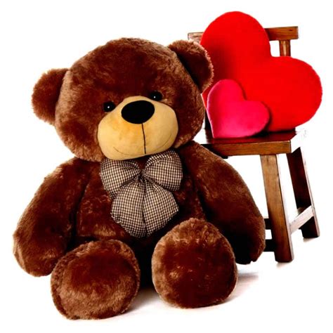 Buy 4 Feet Fat and Huge Brown Bow Teddy Bear Online at Lowest Price in ...