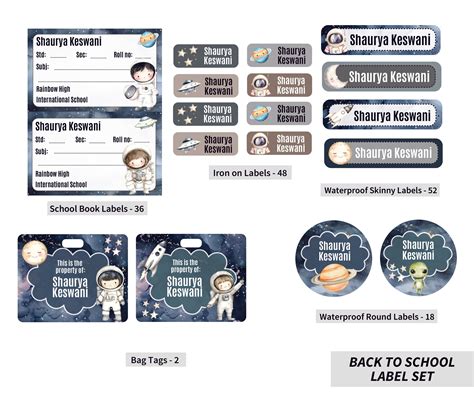 Back To School Label Set - Space Travel – thedesignfactoryshop