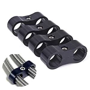 8AN Hose Separator Clamp Aluminum Fuel Line Mounting Divider Hose ...