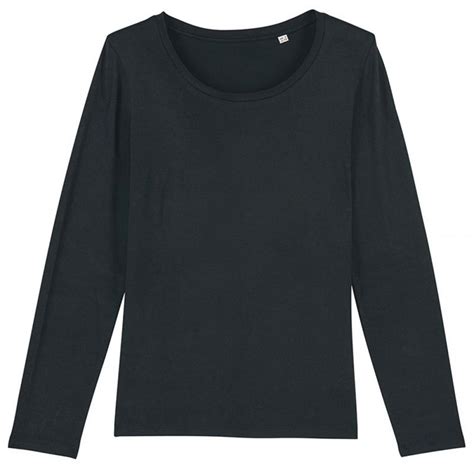 Womens Organic Cotton Long Sleeve T-Shirt - Black - Natural Collection ...