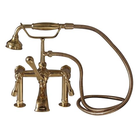 Barclay Polished Brass 3-handle Residential Deck-mount Roman Low-arc ...
