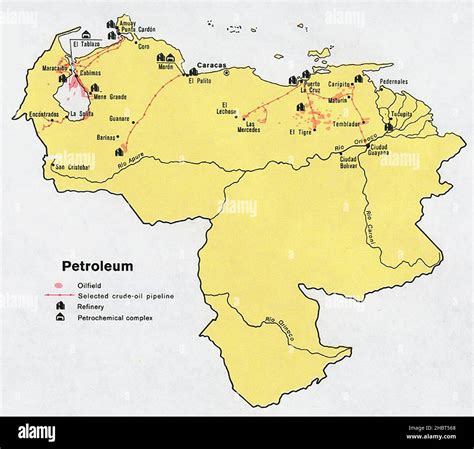 1972 Venezuela Petroleum Map Stock Photo - Alamy
