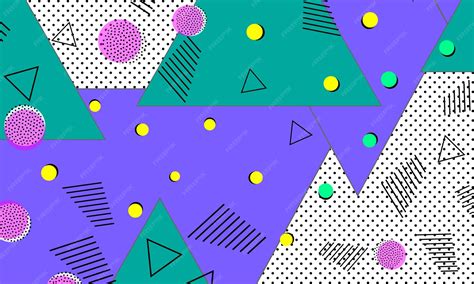 90er-Muster Pop-Art-Farbhintergrund | Premium Vektor