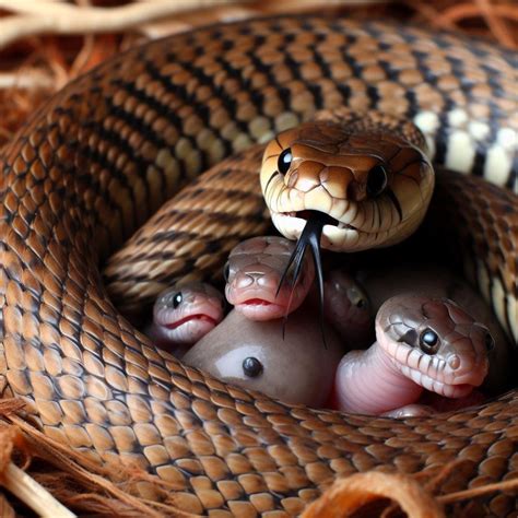 Mama Snake feeding her baby snakes in the nest : r/weirddalle