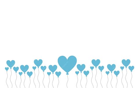 Premium Vector | Light blue hearts in balloon shape on a white ...
