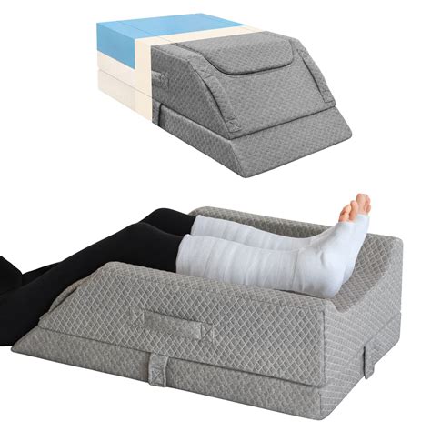 Adjustable Leg Elevation Pillows for Swelling After Surgery, Cooling Memory Foam Leg Wedge ...