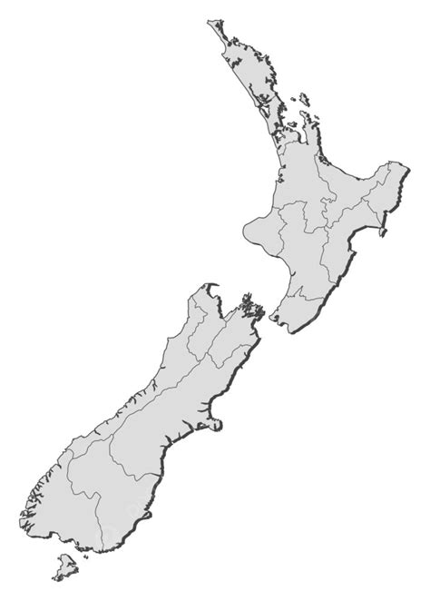 New Zealand Physical Map Blank - outline of new zealand
