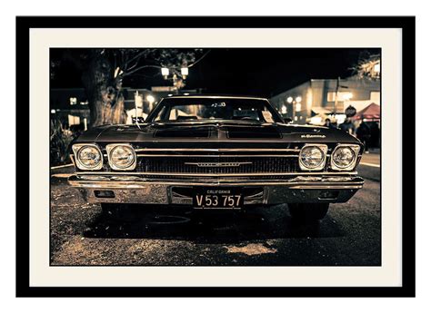 ArtStory Wooden Grey Vintage Car Framed Wall Painting (30 cm x 20 cm x ...