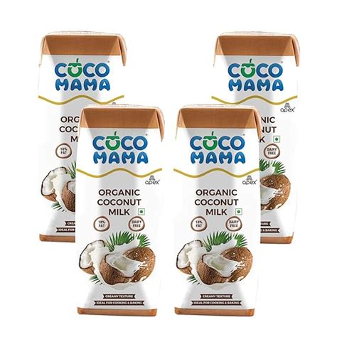 Coco Mama Organic Coconut Milk Dairy-Free,250 Ml|Pack Of 4|Rich ...