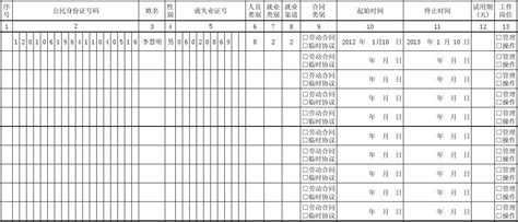 高校毕业生就业登记表excel模板_完美办公