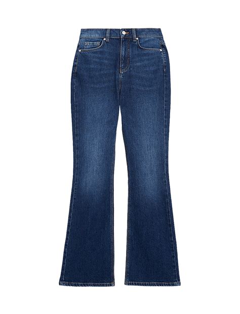 Buy Cotton Rich High Waisted Flared Jeans at Marks & Spencer