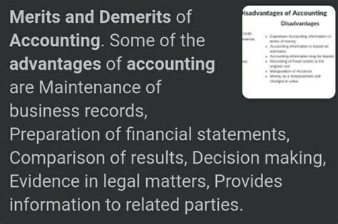 merits and demerits of accounting - Brainly.in