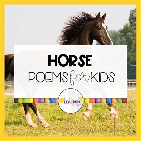 10 Best Horse Poems for Kids - Little Learning Corner