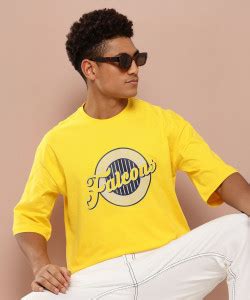 HARVARD Printed Men Round Neck Yellow T-Shirt - Buy HARVARD Printed Men ...