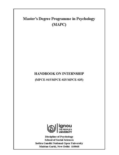 MPCE-25 - Master’s Degree Programme in Psychology (MAPC) Discipline of ...