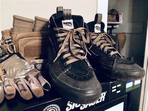 I, too, would like to share my tactical Vans. I put a filter on this photo because I know that ...