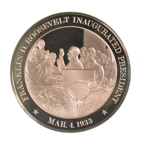 HUGE Bronze Medal Depicting President Franklin Roosevelt Inaugurated ...
