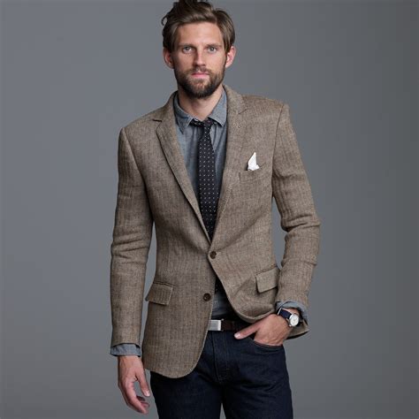J.Crew Linen Herringbone Sportcoat in Ludlow Fit in Brown for Men | Lyst