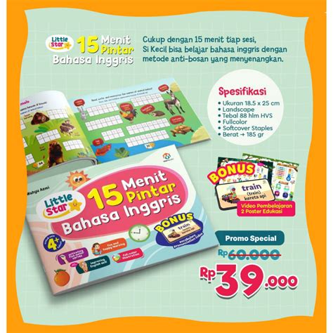 Jual buku Little Star 15 Menit Pintar bahasa inggris english book ...