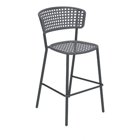 Set of Two Moon Outdoor Bar Stools Dark Gray Talenti | Artemest