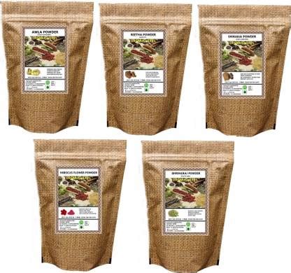 ORGANIC HERBS AMLA , REETHA , SHIKAKAI , HIBISCUS , BHRINGRAJ POWDER ...