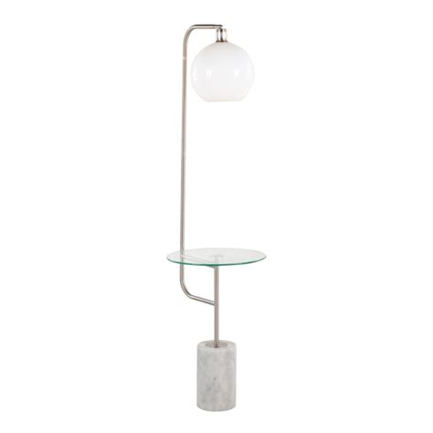 Symbol Contemporary, Glam Floor Lamp with Clear Glass Side Table ...