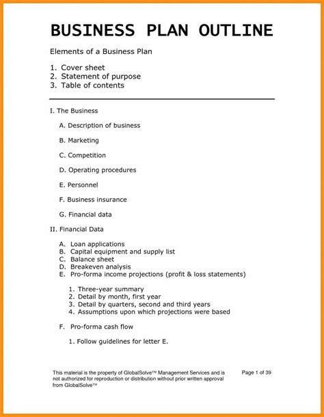 Business Plan Template Free Word Document 的图像结果