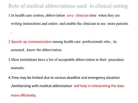 Medical abbreviation used in clinical setting | PPTX