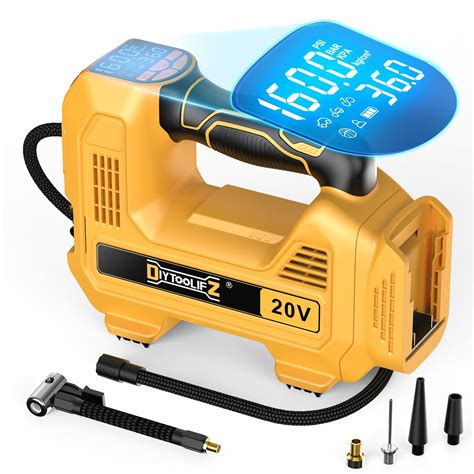DIYtoolifz Cordless Tire Inflator Air Compressor for DeWALT 20V Battery ...