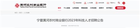 2023年宁夏黄河农村商业银行科技人才招聘20人 报名时间2月20日截止
