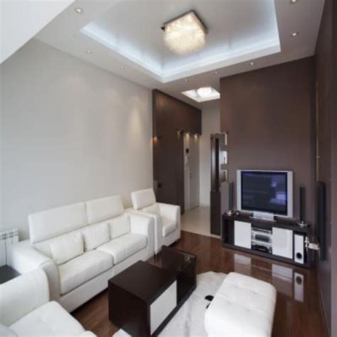 Contemporary Living Room Design With L-Shaped Light Brown Leather Sofa