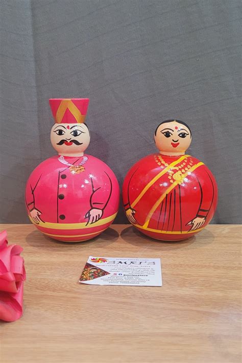 Wooden Balancing Raja Rani Doll Cute Indian Couple Show piece ...