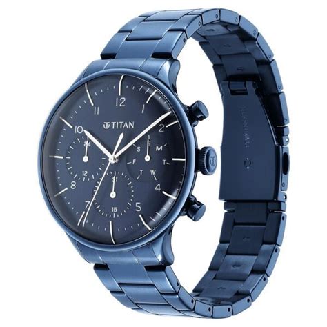 Buy Online Titan Urban Magic Blue Dial Multial Stainless Steel Strap ...