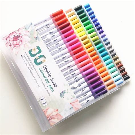 Watercolor Coloured Pens Fine Brush Tip Colouring ... – Grandado