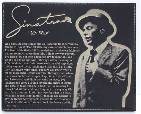 Frank Sinatra My Way Laser Etched Lyrics & Band Art Black Leatherette ...