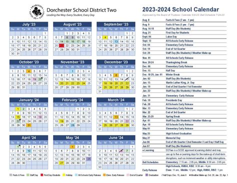Dorchester School District 2 Calendar 2023-2024 in PDF