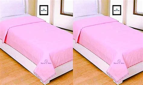 Buy Gopesh e-Sales® Dohar for Single Bed (Pack of 2) Pink Online at Low ...