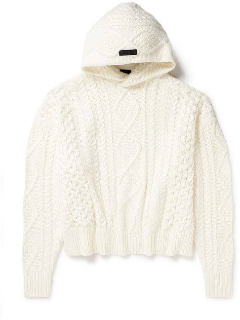 FEAR OF GOD ESSENTIALS Cable-Knit Hoodie for Men
