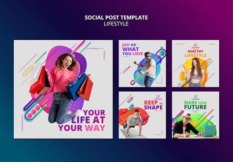Lifestyle social media post design template | Free PSD